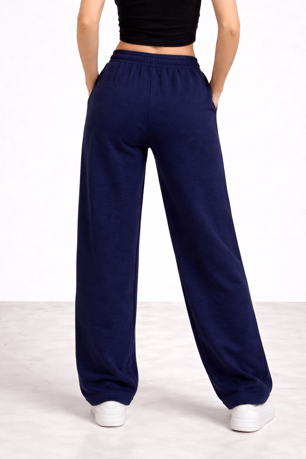 WOMEN'S LOOSE FIT NAVY BLUE TROUSER