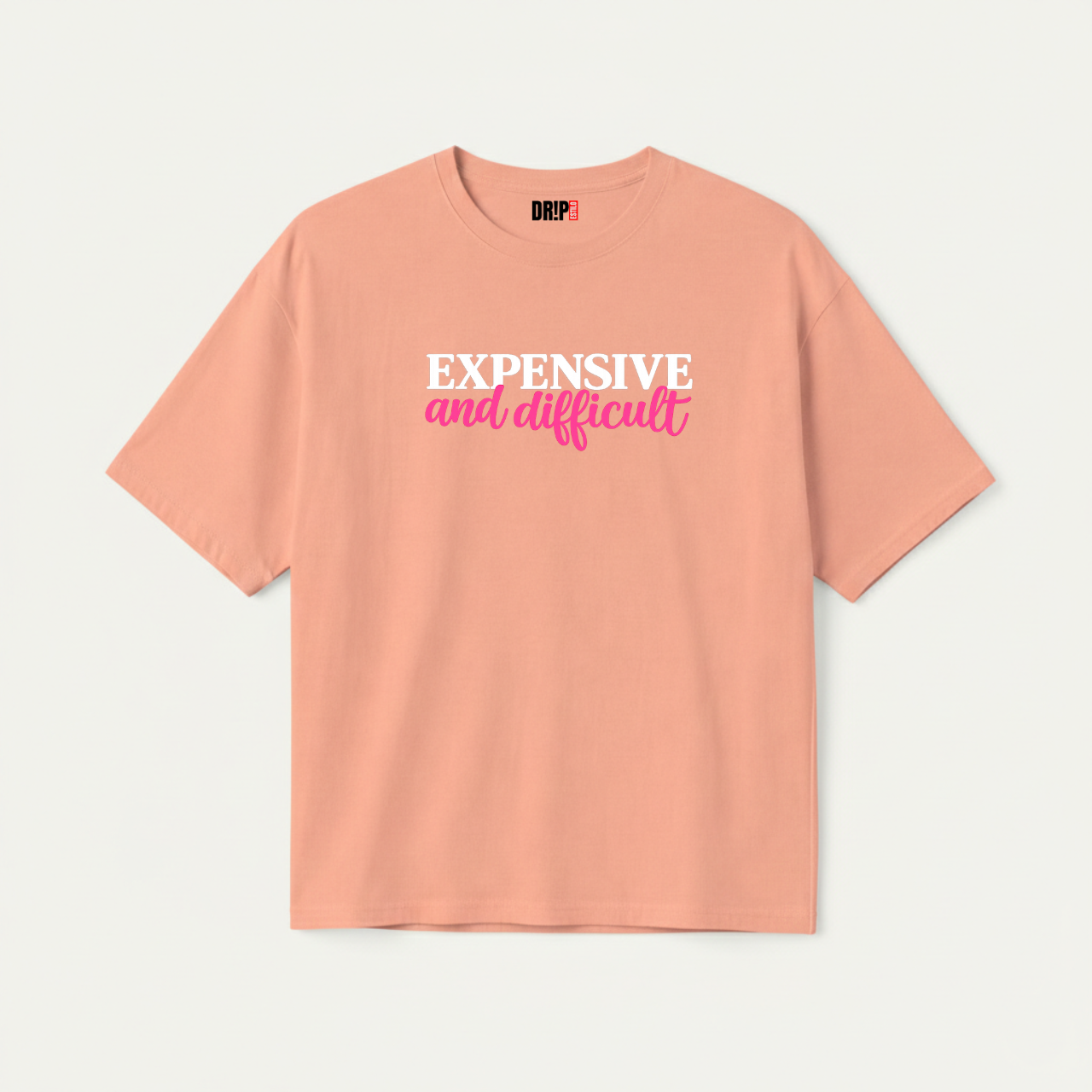 EXPENSIVE AND DIFFICULT OVERSIZED PEACH T-SHIRT