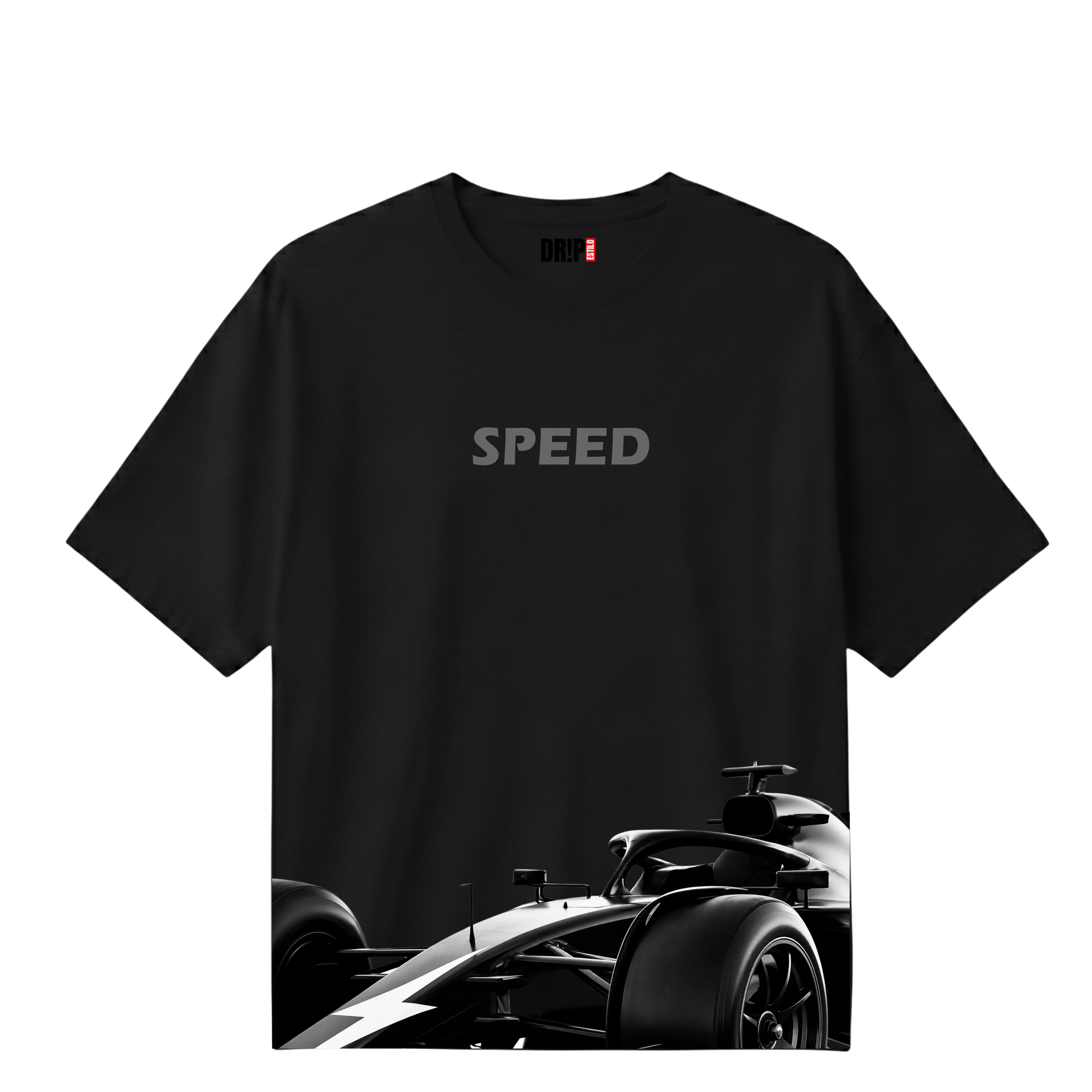 FAST LANE OVERSIZED BLACK T-SHIRT