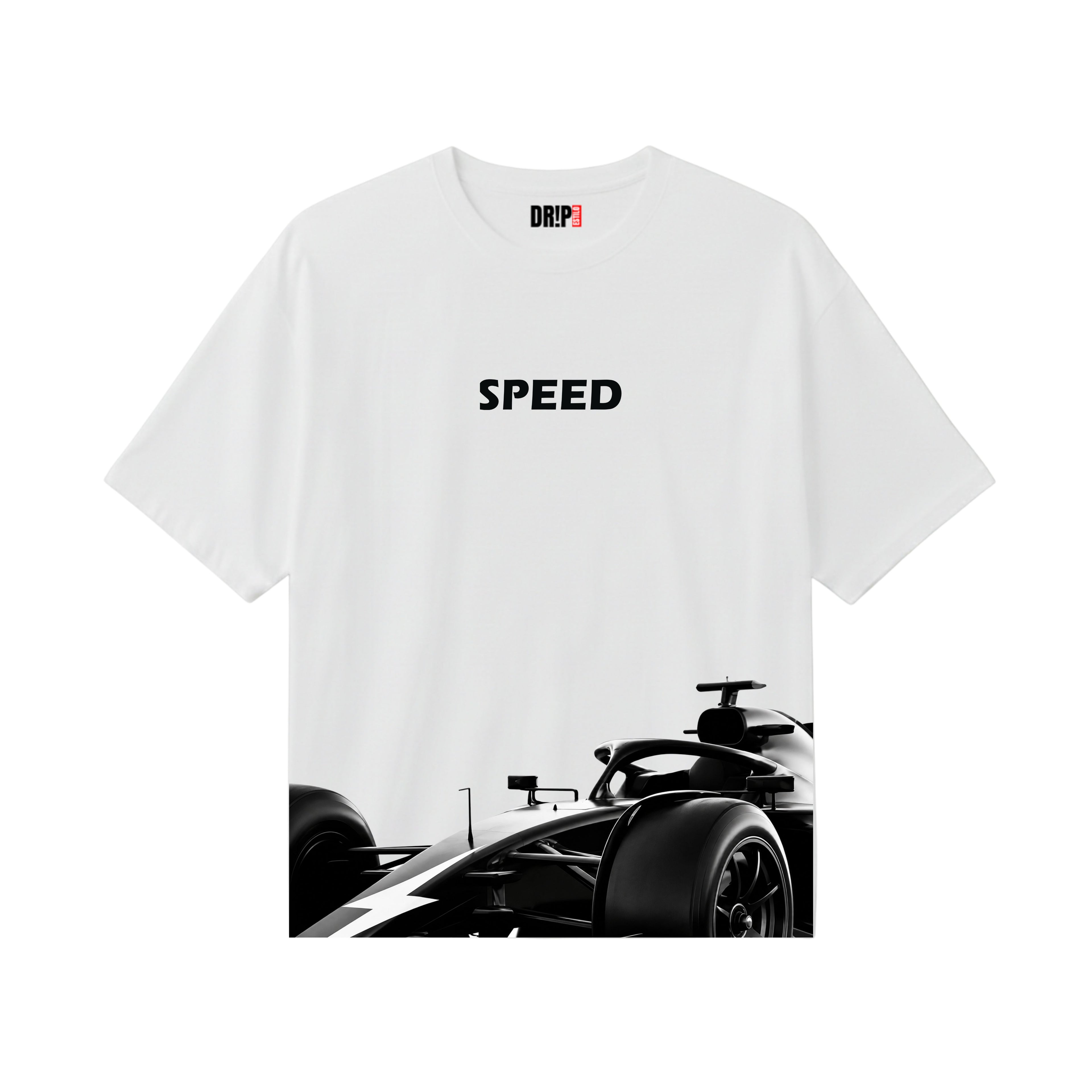 FAST LANE OVERSIZED WHITE T-SHIRT