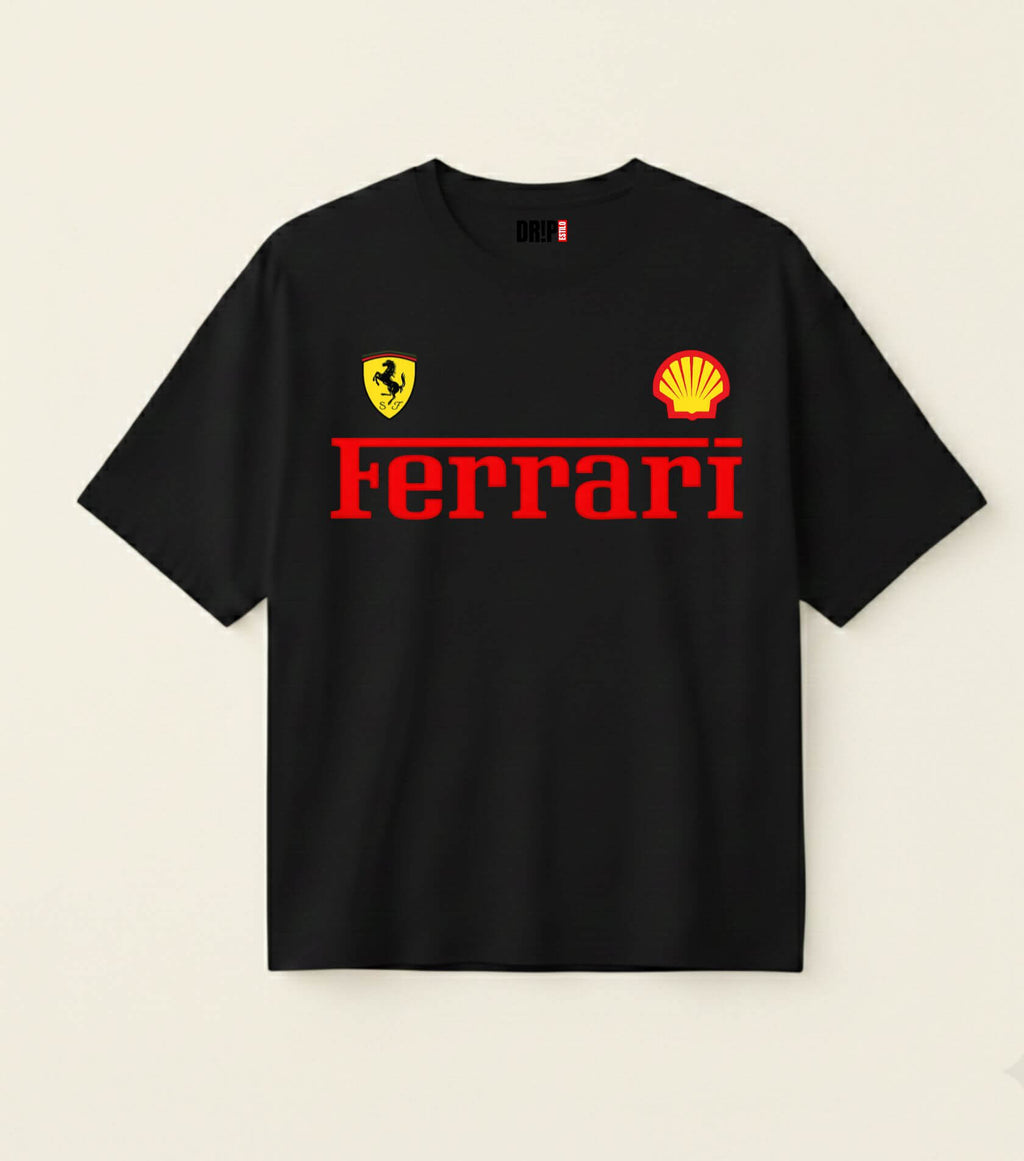 FERRARI OVERSIZED BLACK T-SHIRT
