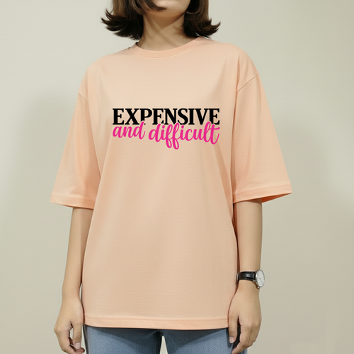 EXPENSIVE AND DIFFICULT OVERSIZED PEACH T-SHIRT