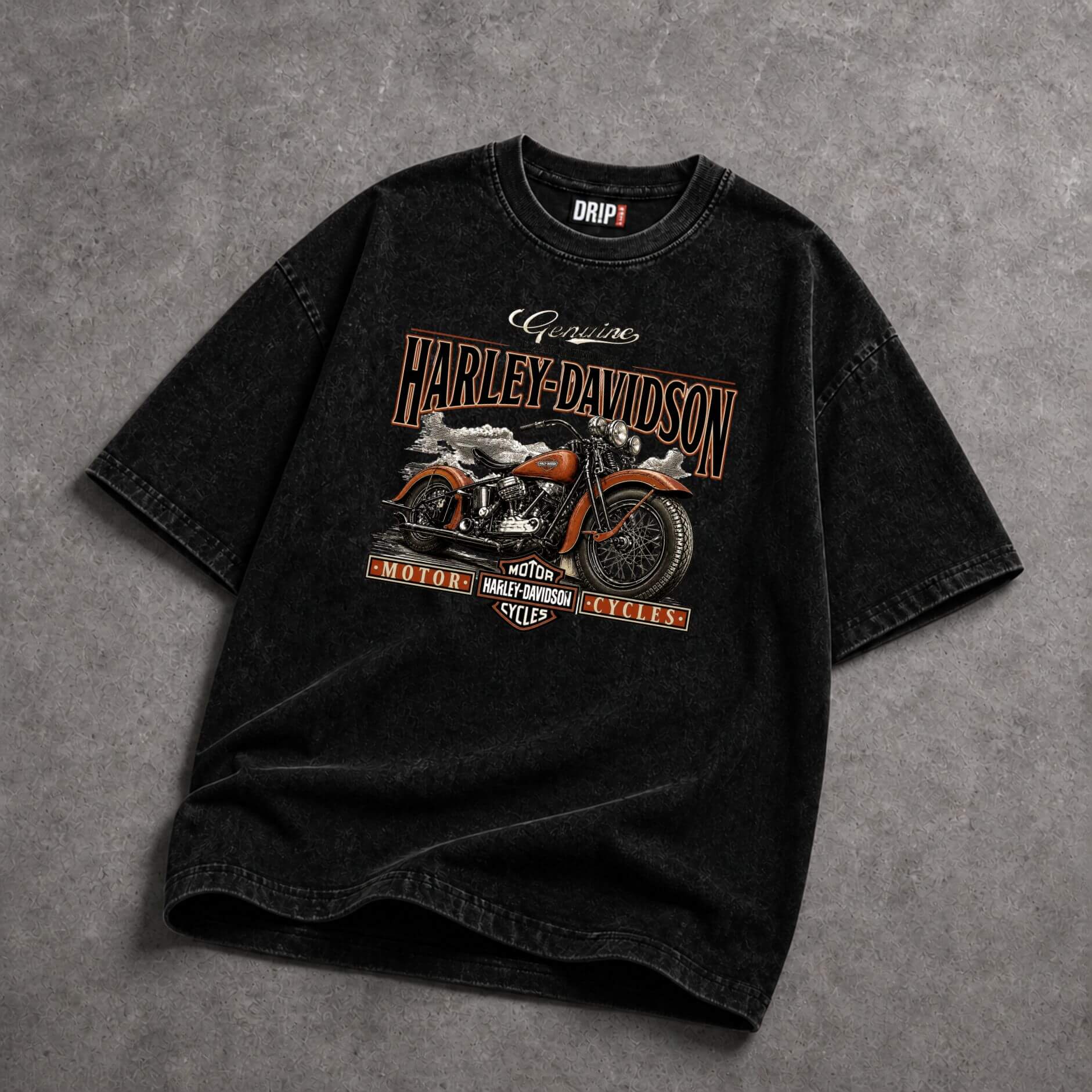 HARLEY-DAVIDSON HERITAGE PREMIUM ACID WASH TEE