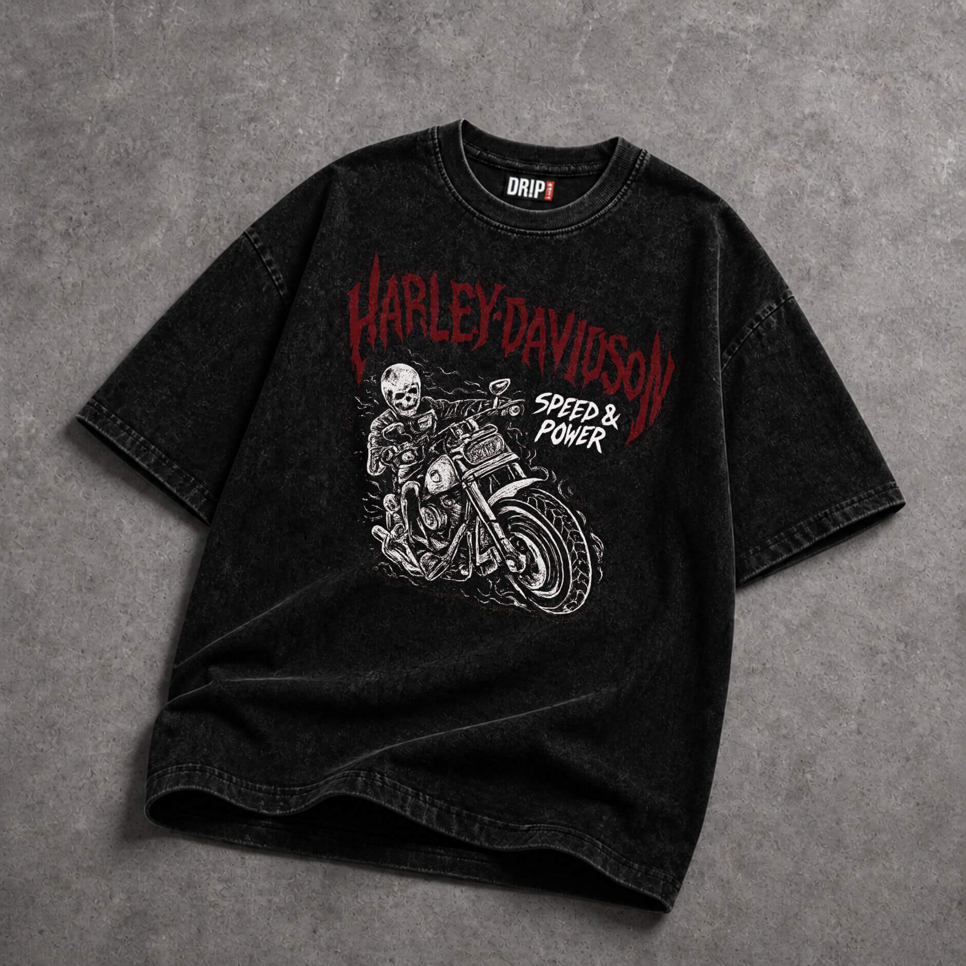 HARLEY-DAVIDSON SKULL ACID WASH TEE