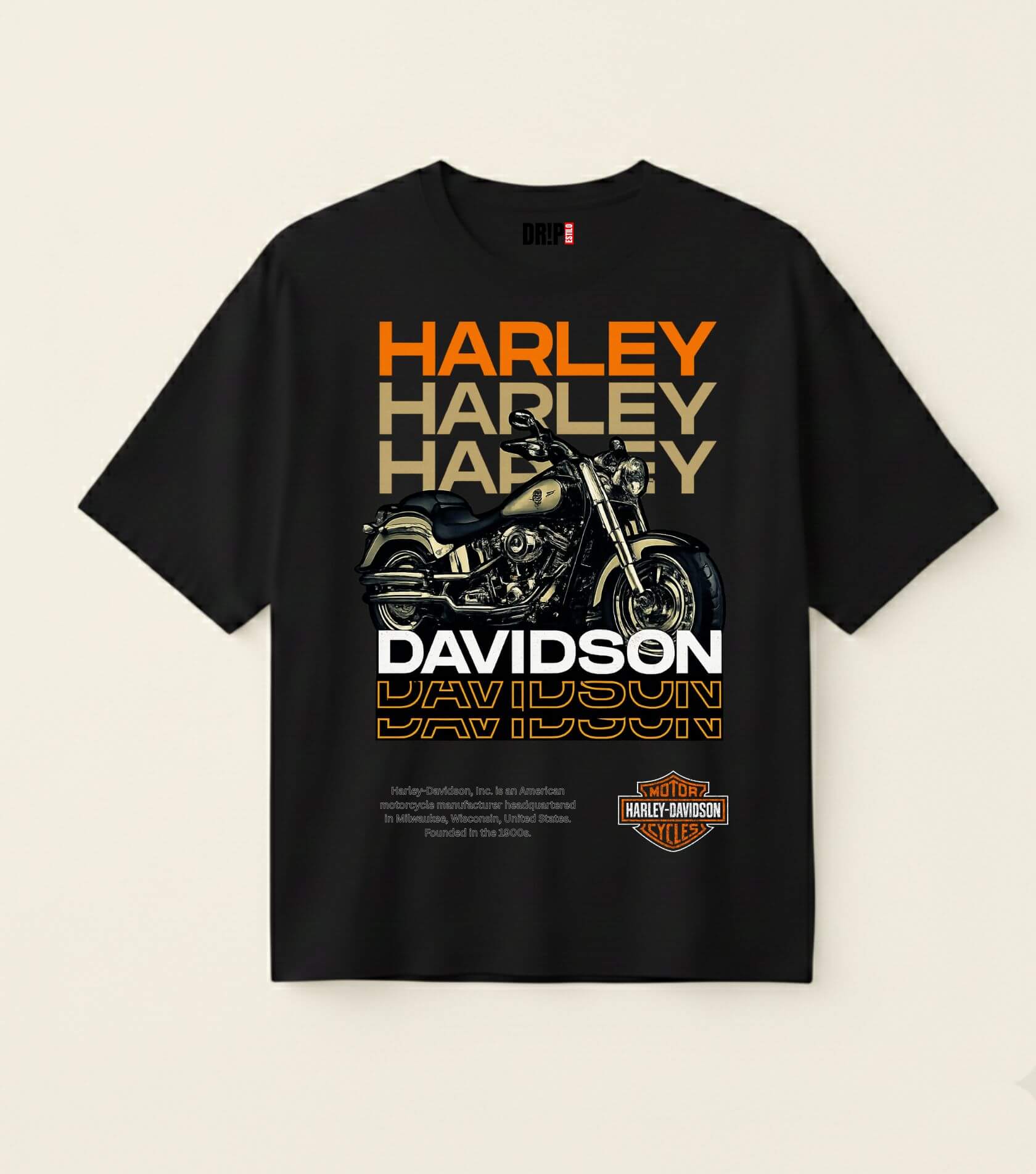 HARLEY-DAVIDSON OVERSIZED BLACK T-SHIRT