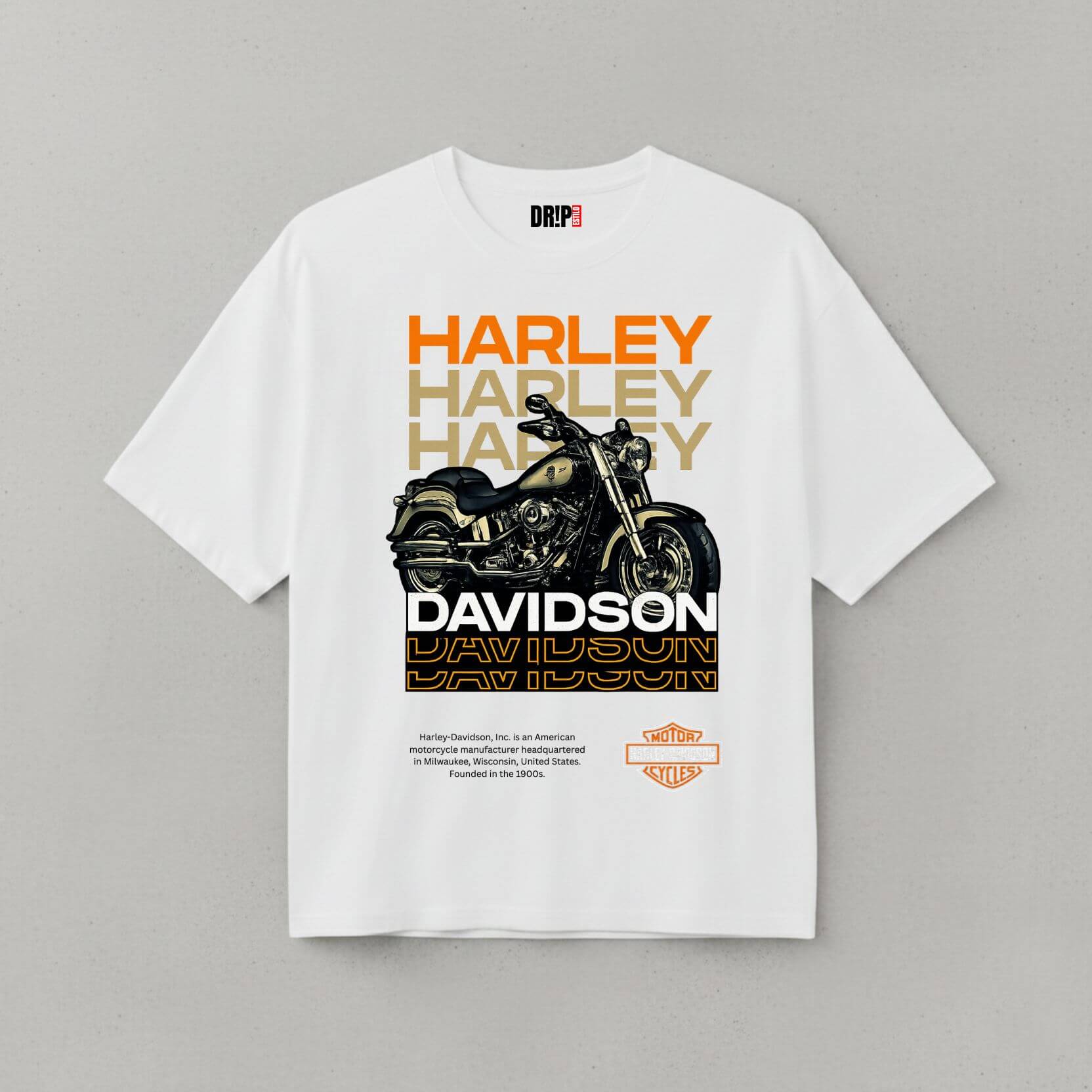 HARLEY-DAVIDSON OVERSIZED WHITE T-SHIRT