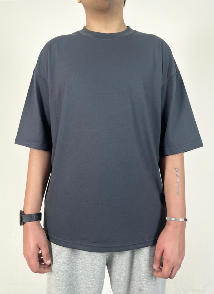 OVERSIZED CHARCOAL GREY TEE