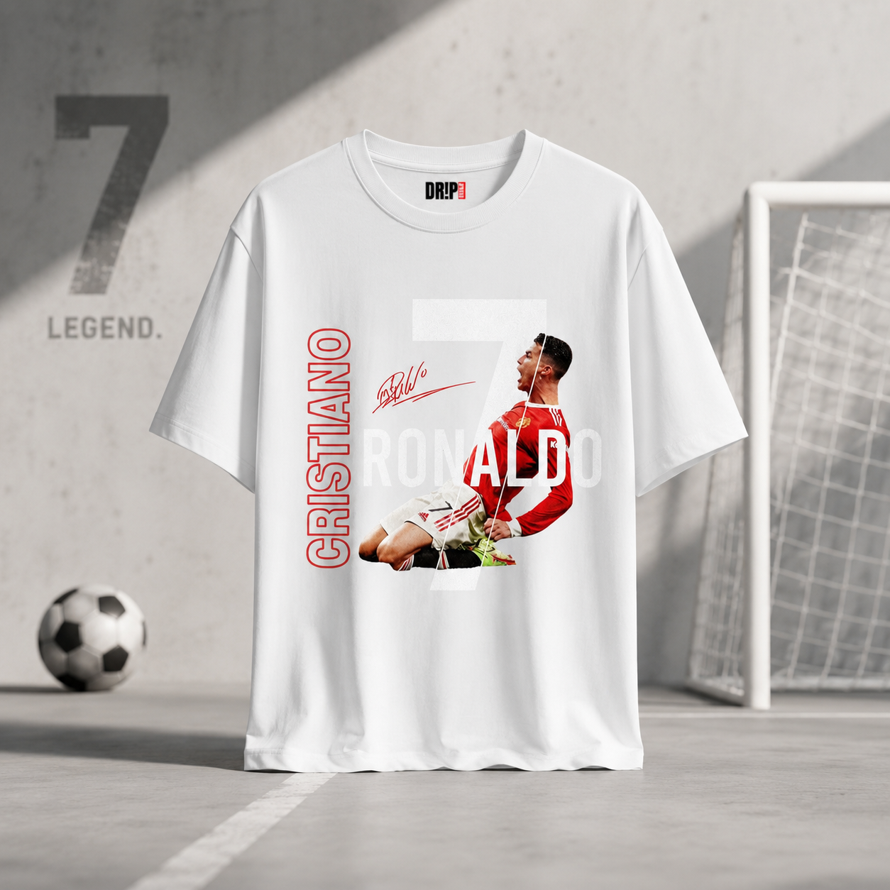 RONALDO OVERSIZED WHITE T-SHIRT