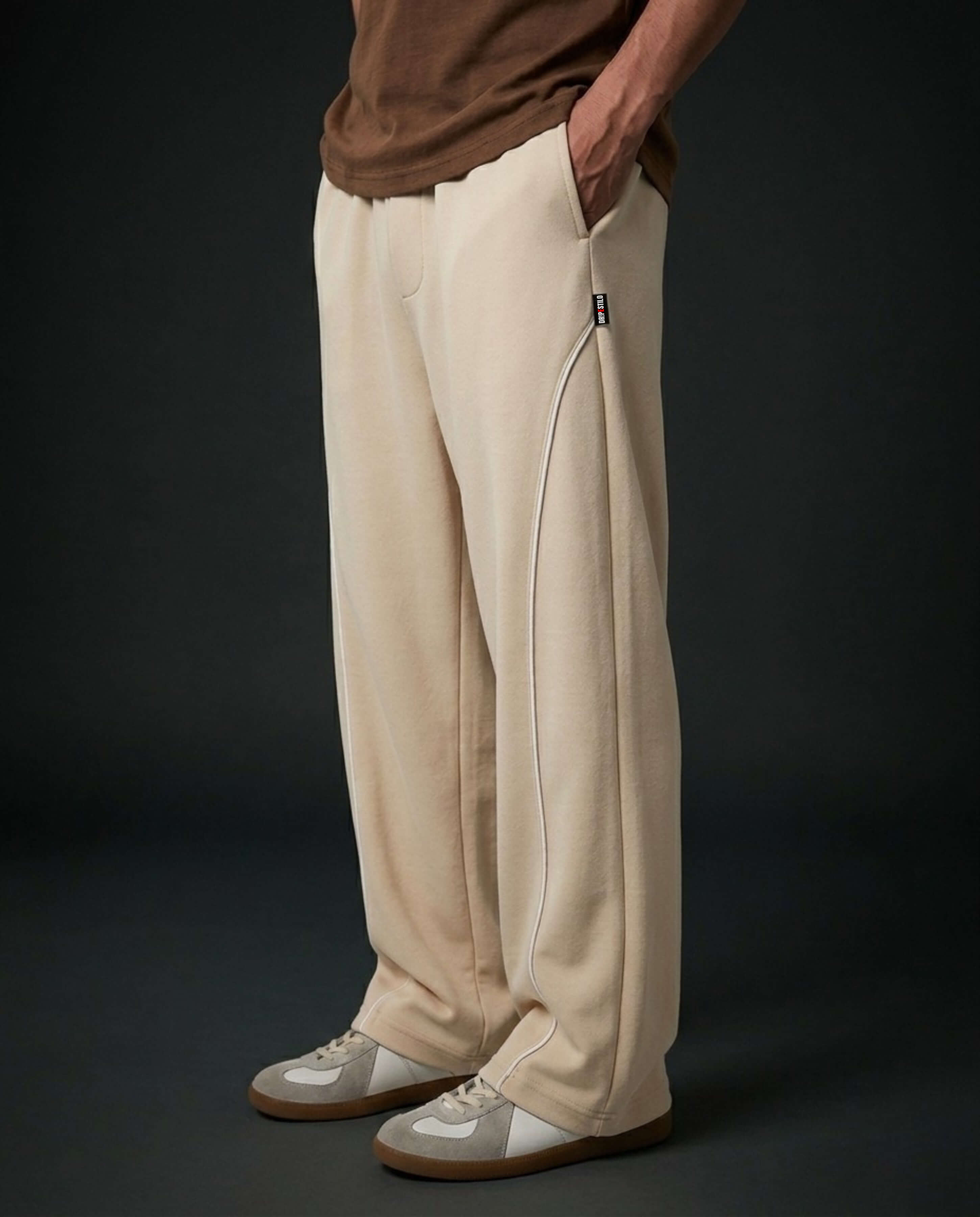 SKIN PIPING LOOSE FIT TROUSER