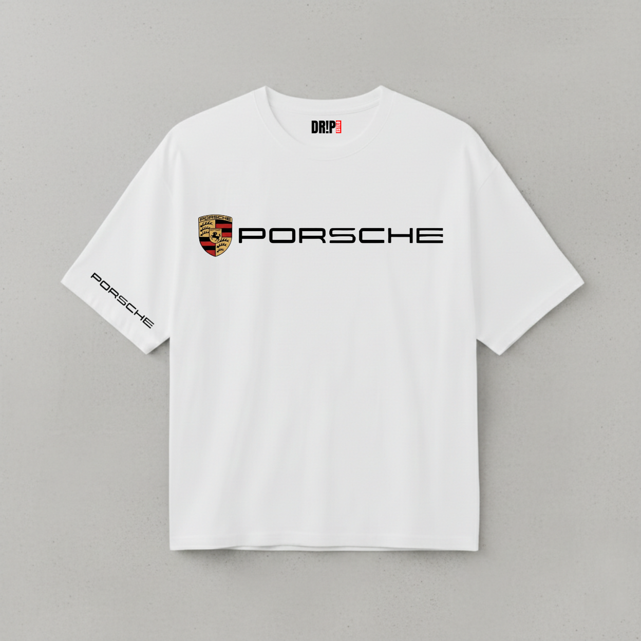 PORSCHE BREAKING RULES OVERSIZED WHITE T-SHIRT