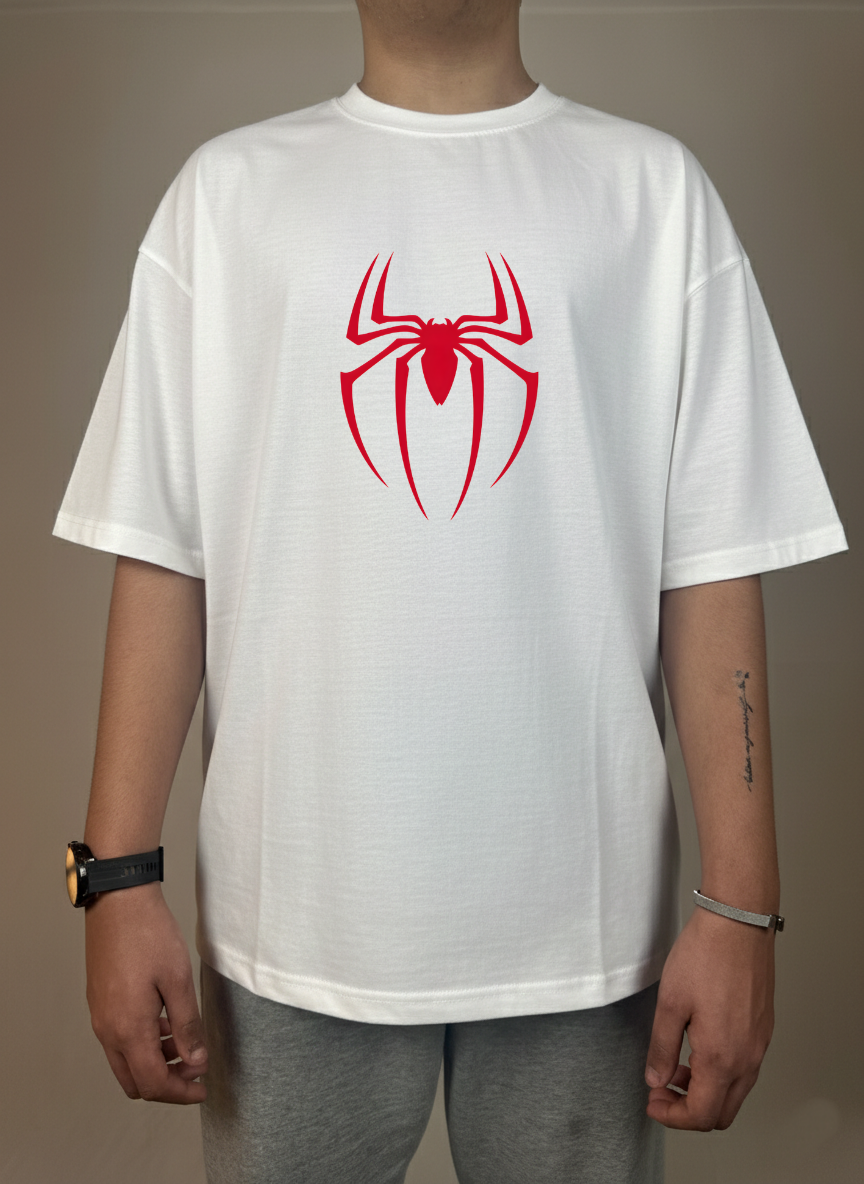 SPIDERMAN OVERSIZED WHITE T-SHIRT