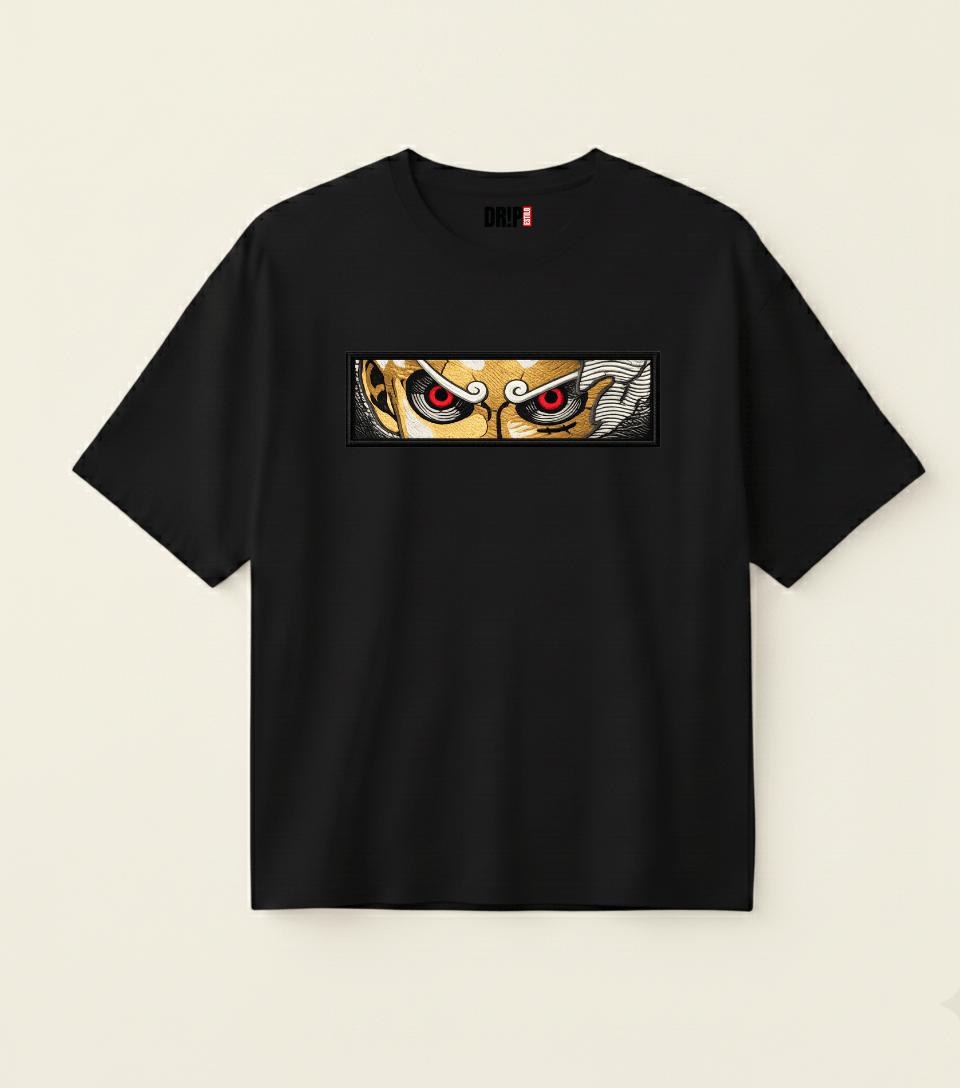 ONE PIECE LUFFY GEAR 5 OVERSIZED BLACK TEE
