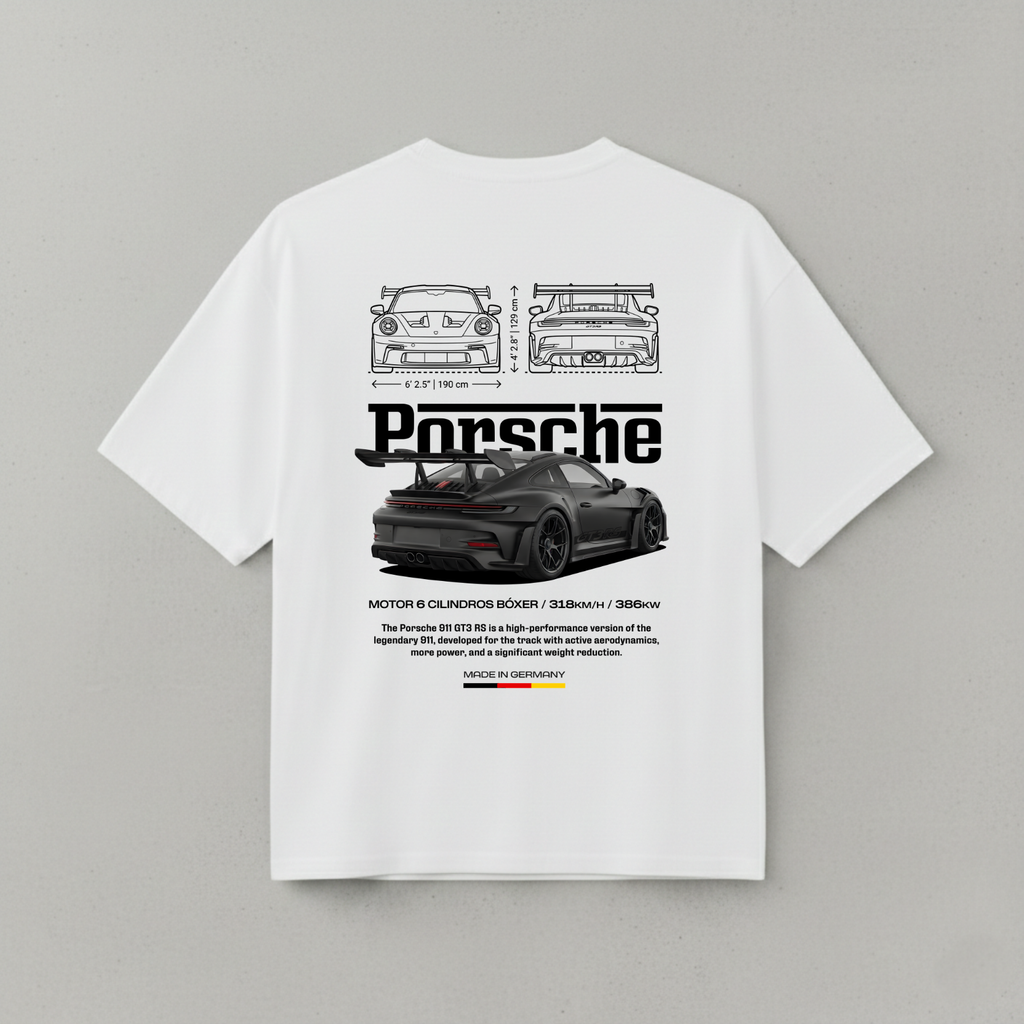 PORSCHE 911 OVERSIZED WHITE T-SHIRT