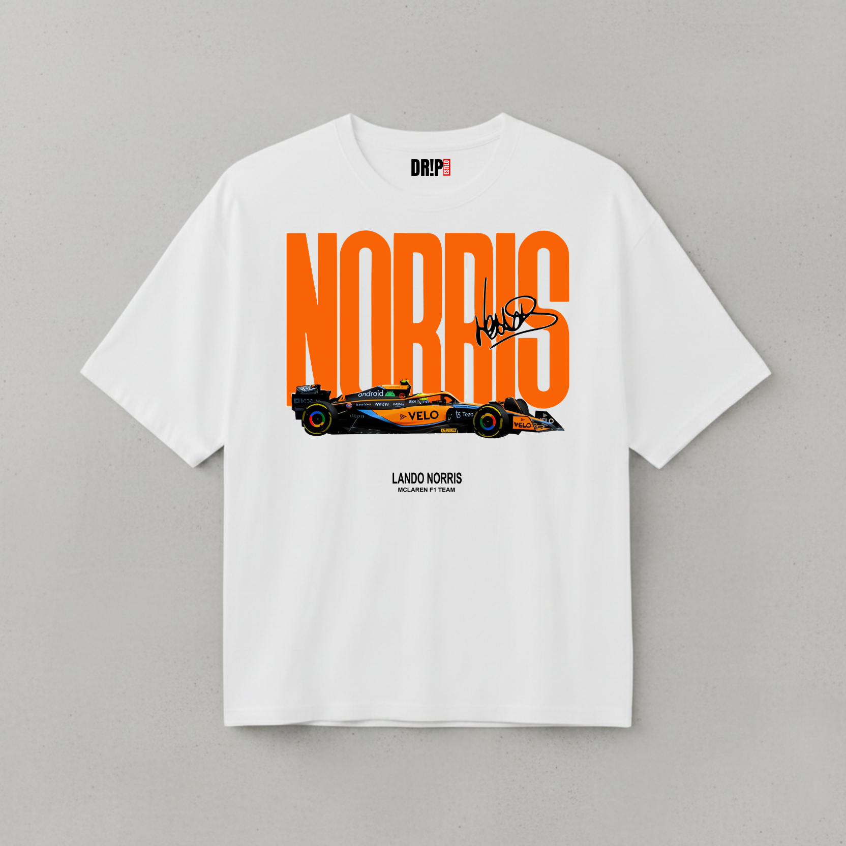 LANDO NORRIS OVERSIZED WHITE T-SHIRT
