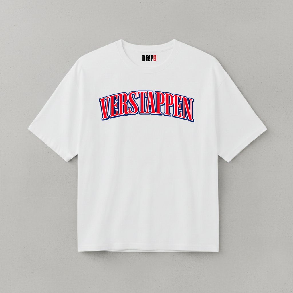 MAX VERSTAPPEN HELMET OVERSIZED WHITE T-SHIRT