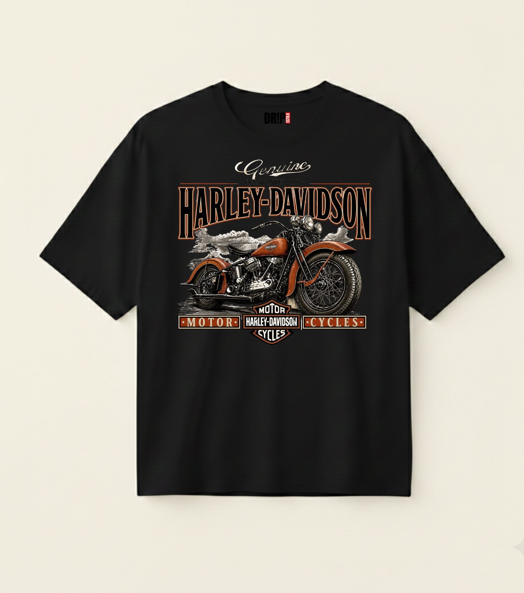 HARLEY DAVIDSON HERITAGE OVERSIZED BLACK T-SHIRT