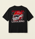 CHARLES LECLERC HELMET OVERSIZED CHARCOAL GREY T-SHIRT