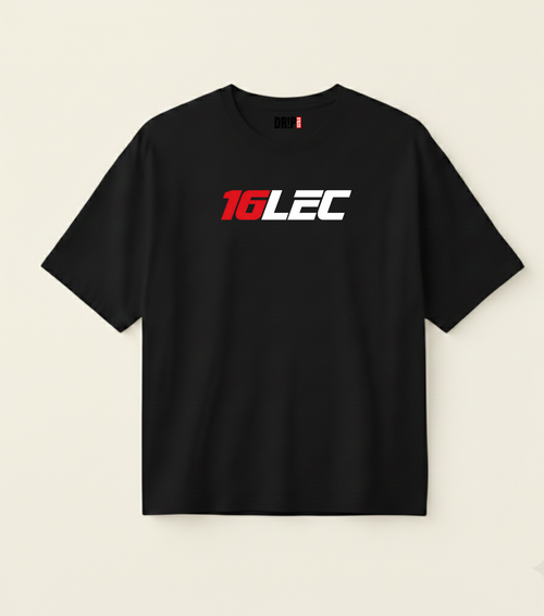 CHARLES LECLERC HELMET OVERSIZED BLACK T-SHIRT
