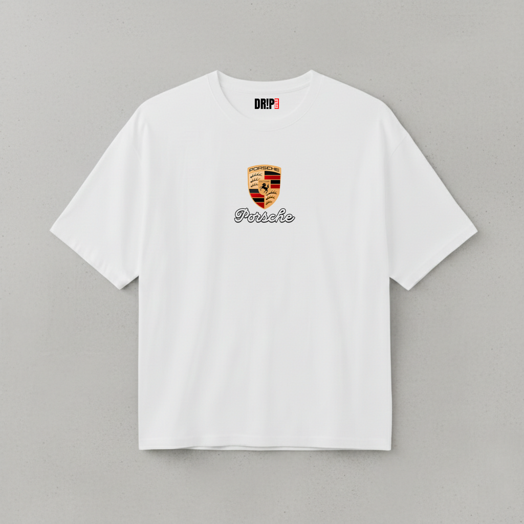 PORSCHE 911 OVERSIZED WHITE T-SHIRT