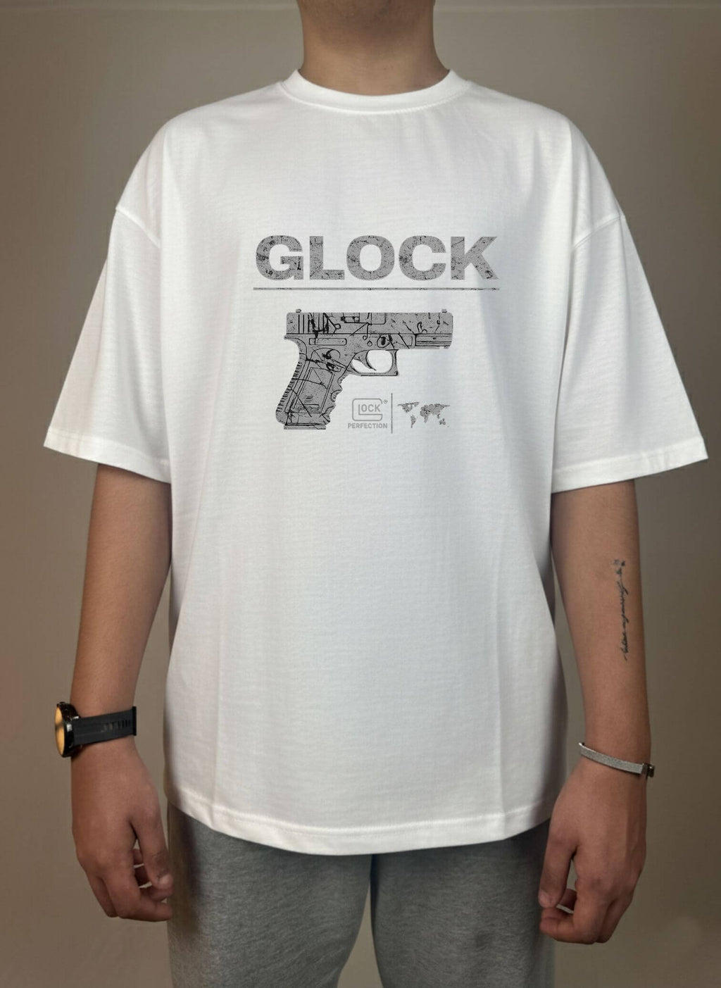 GLOCK OVERSIZED WHITE TEE