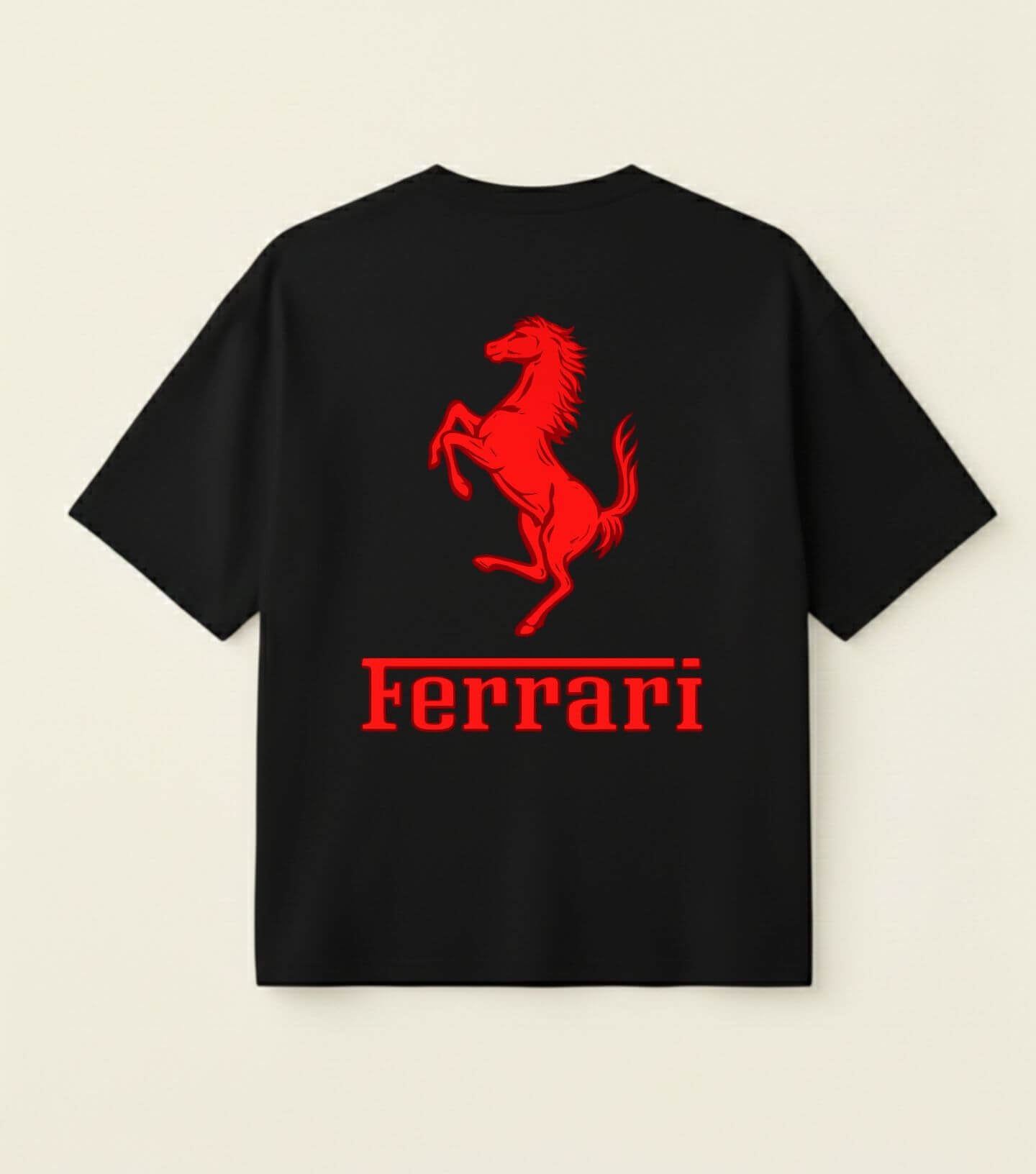 FERRARI OVERSIZED BLACK T-SHIRT