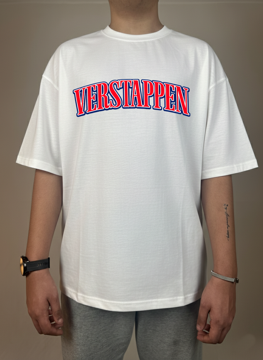 MAX VERSTAPPEN HELMET OVERSIZED WHITE T-SHIRT
