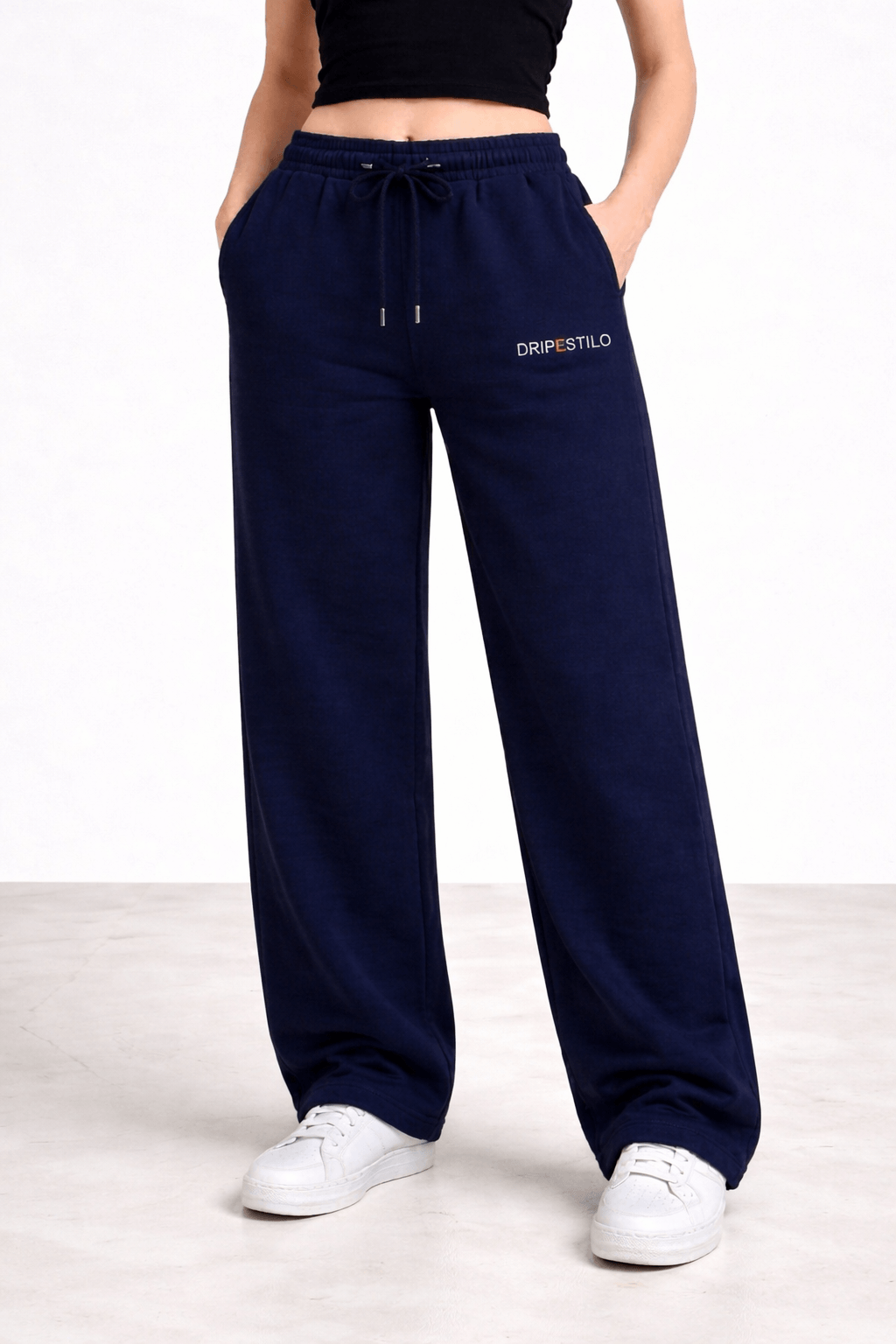 WOMEN'S LOOSE FIT NAVY BLUE TROUSER