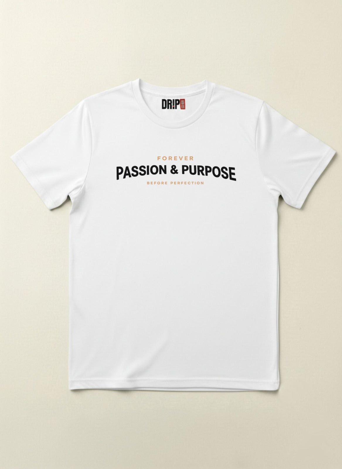 PASSION & PURPOSE REGULAR FIT WHITE GRAPHIC T-SHIRT