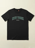 NEW YORK REGULAR FIT BLACK GRAPHIC T-SHIRT