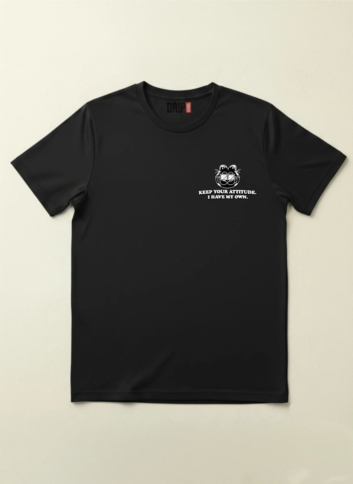 KEEP YOUR ATTITUDE REGULAR FIT BLACK GRAPHIC T-SHIRT