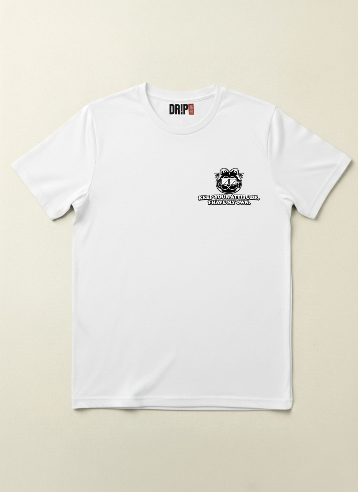 KEEP YOUR ATTITUDE REGULAR FIT WHITE GRAPHIC T-SHIRT