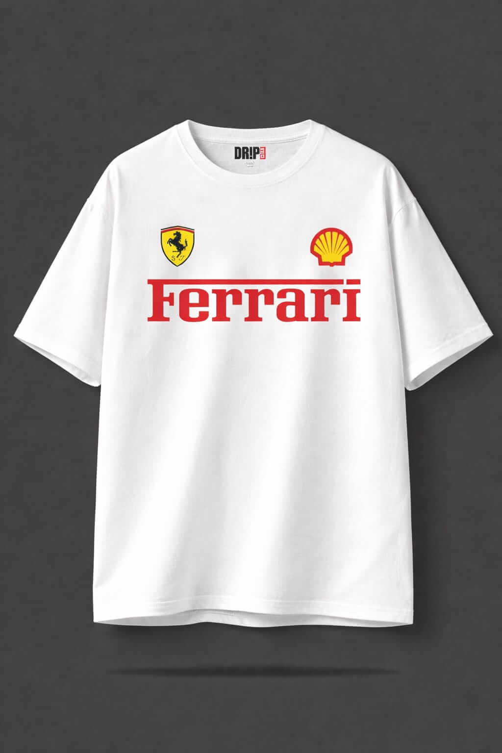 FERRARI OVERSIZED WHITE T-SHIRT