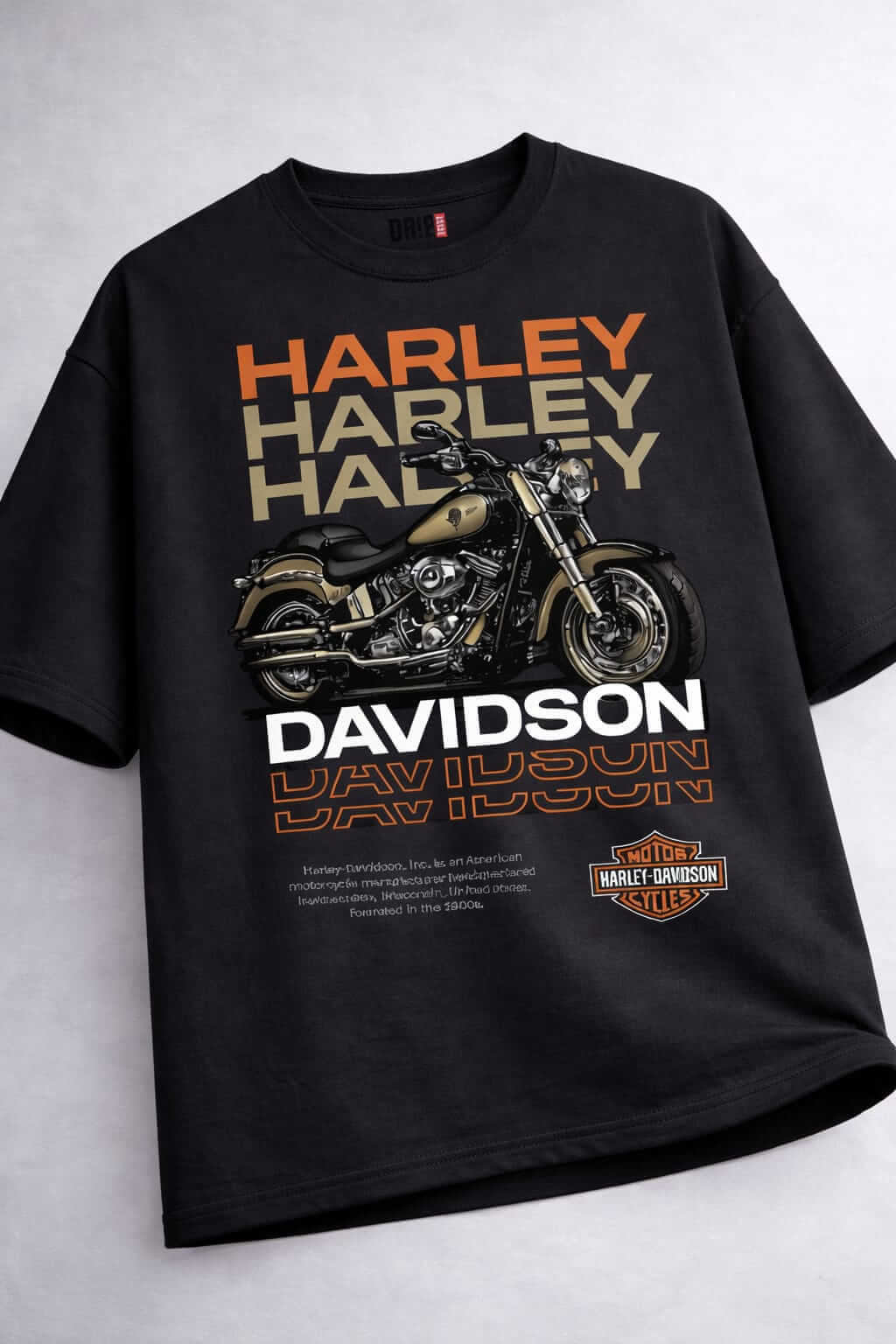 HARLEY-DAVIDSON OVERSIZED BLACK T-SHIRT