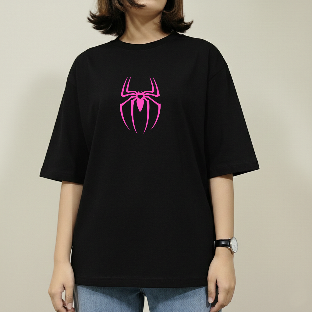 SPIDERGIRL OVERSIZED BLACK T-SHIRT