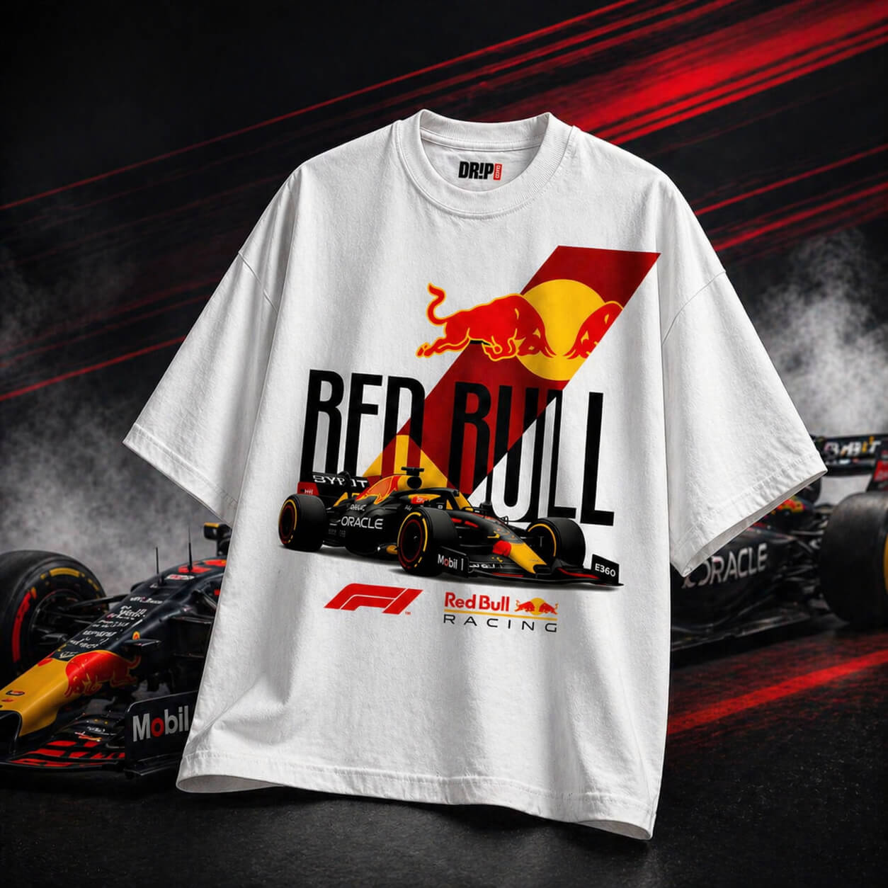 REDBULL RACING OVERSIZED WHITE T-SHIRT