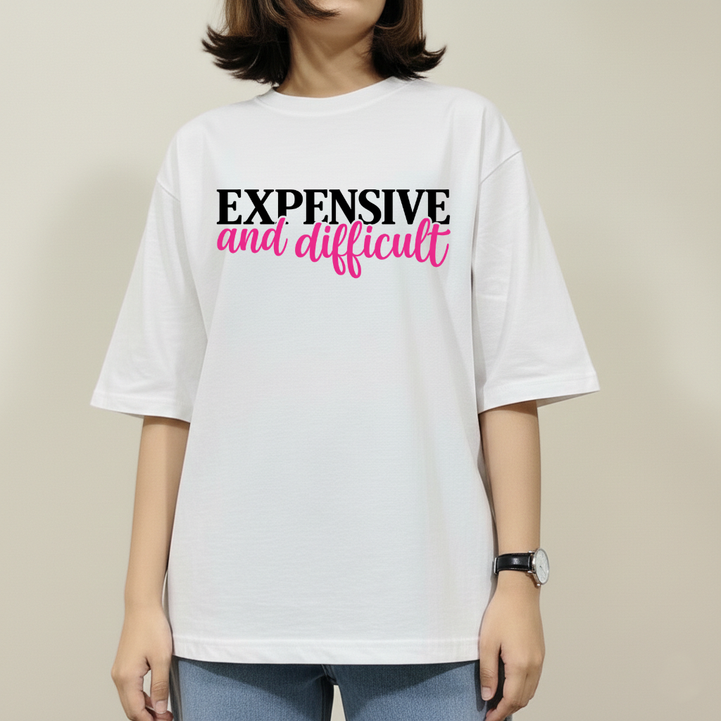 EXPENSIVE AND DIFFICULT OVERSIZED WHITE T-SHIRT